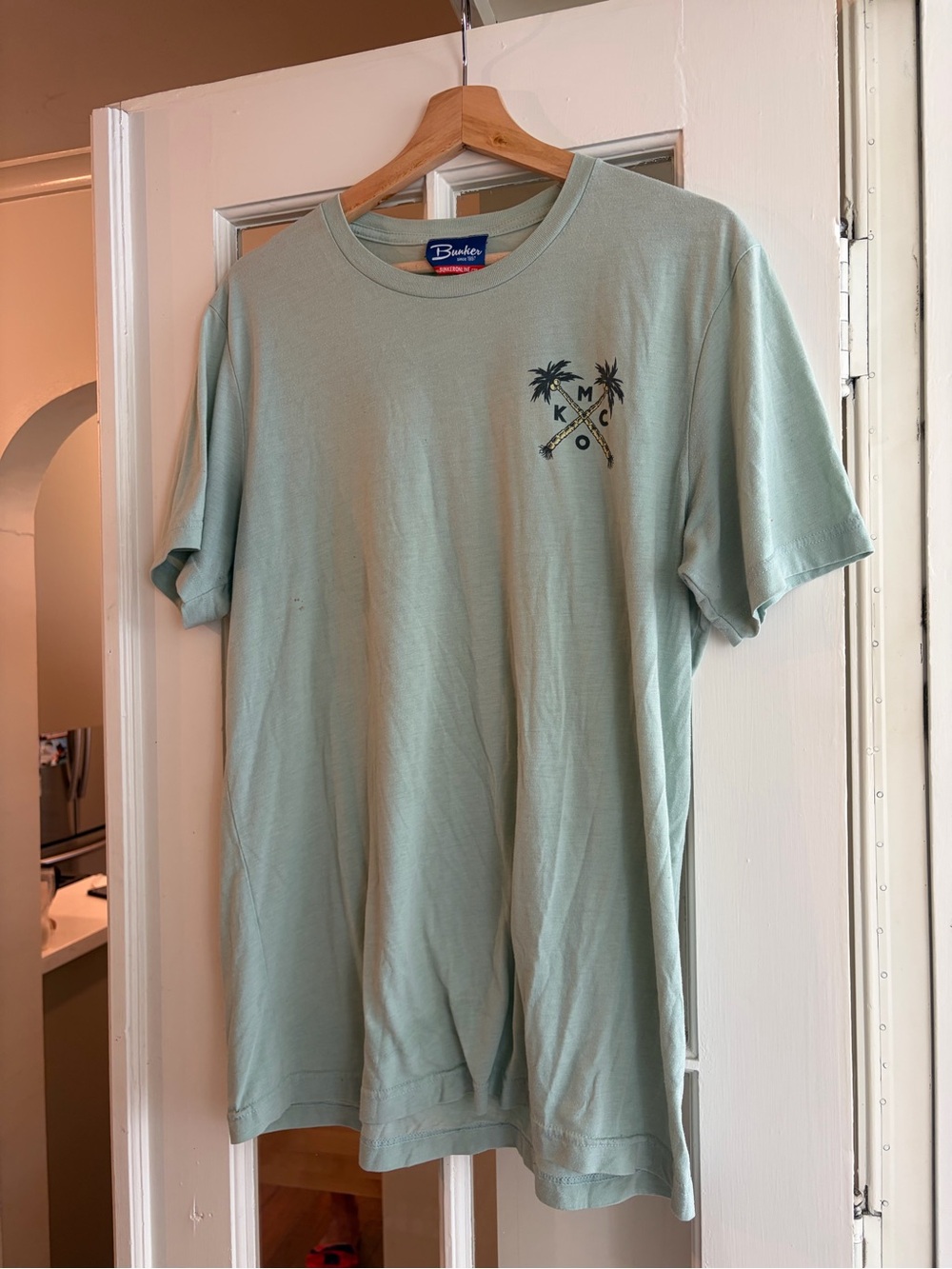 KCMO Men’s Sage Green Palm & Surf Graphic Tee